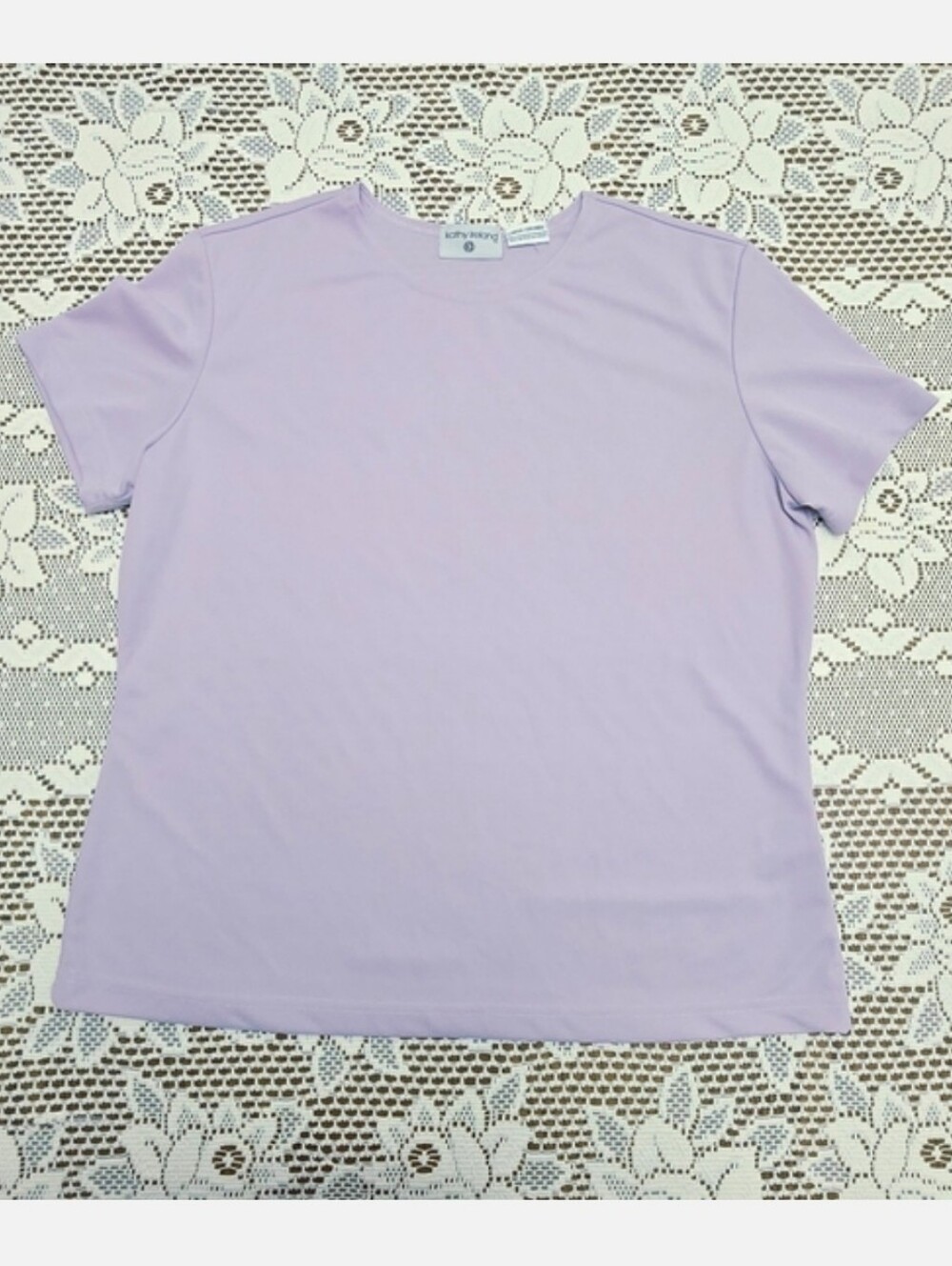 Kathy Ireland Lavender Pastel Purple Top Large Blouse L Women's Coquette Cottage